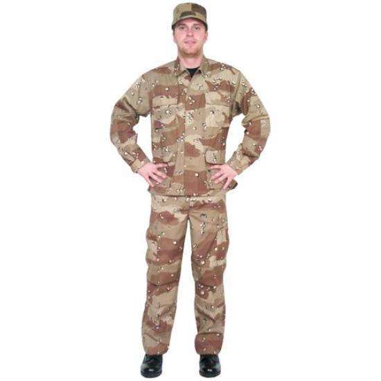 6color Desert Camouflage Bdu Cargo Pants Cotton/polly Twill, Fatigue
