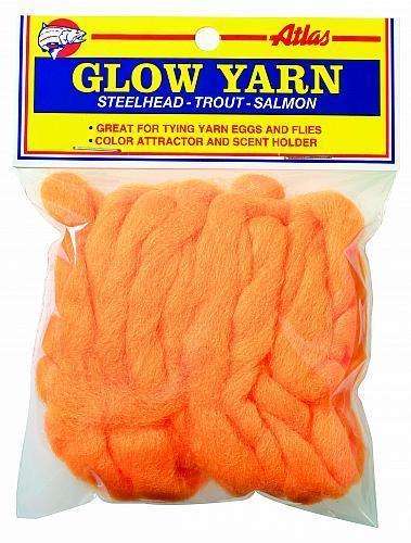 Atlas Mike's Orange UV Glow Yarn - Fishing, Great For Holding