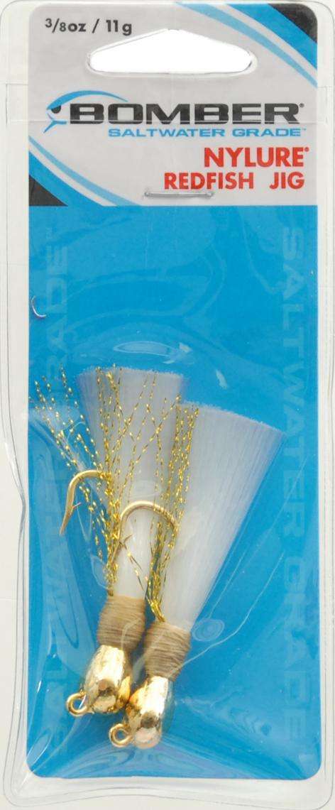 Bomber Lures Gold/White Nylure Redfish 2 Pack 3/8 Ounce - Fishing