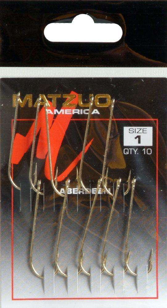 Matzuo Bronze Aberdeen Hooks 10 Pack Size 1/0 - Ultra-Sharp, Etched Needle  Point at Outdoor Shopping