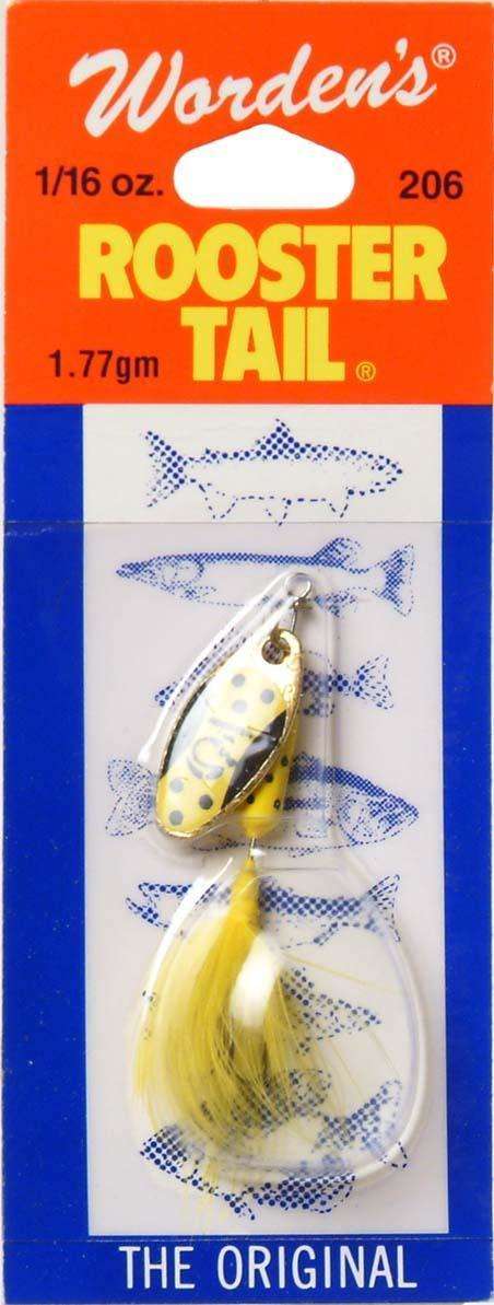 Yamika Rooster Tail Yellow Dalmation Treble Hook 1/16 Ounce - For