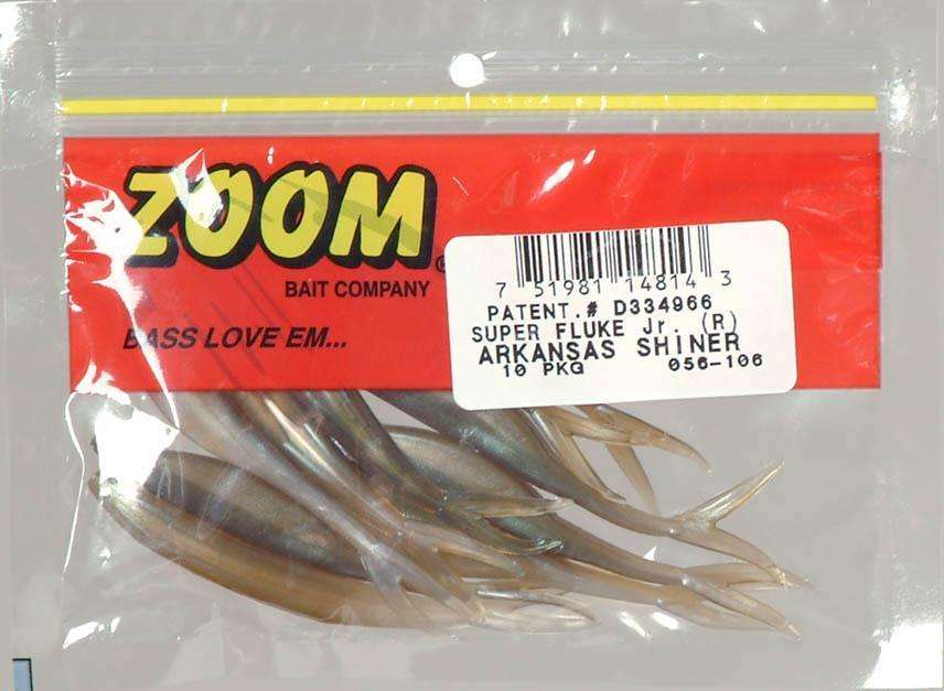 Zoom Arkansas Shiner Super Fluke Jerk Plastic Bait 10 Pack 4