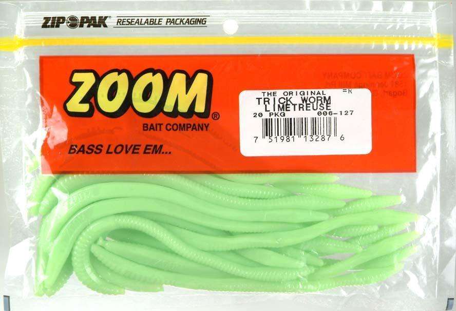 Zoom Limetreuse Trick Worm Fishing Bait 20 Pack - Try Them On A  Carolina-Rig at Outdoor Shopping