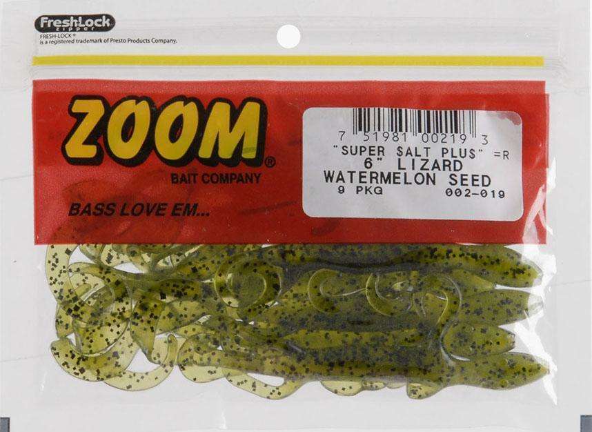 Zoom Watermelon Seed Super Salt Plus Lizard Bait 9 Pack 6'' Ideal For