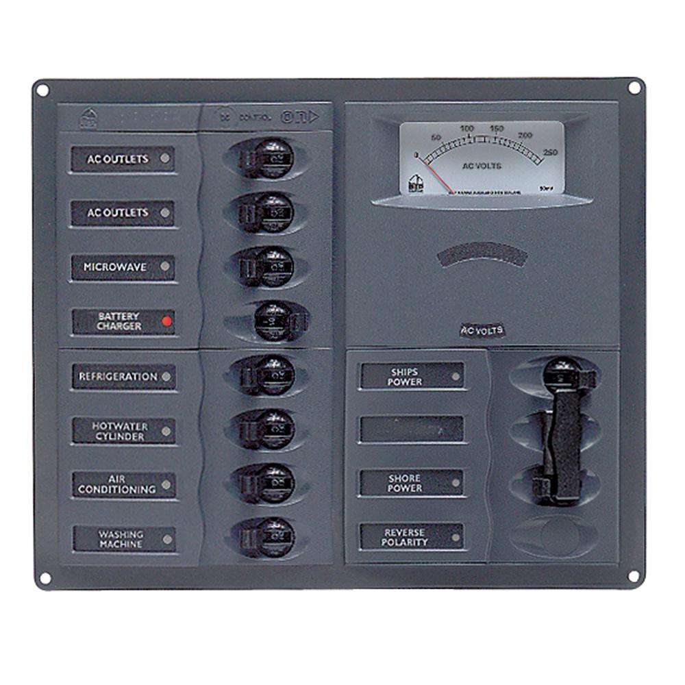Ac Circuit Breaker Panel W/Analog Meters 8Sp 2Dp 230V Ac Analog Meter