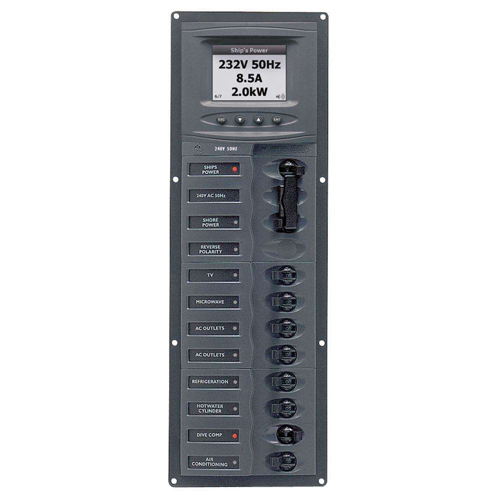 Ac Circuit Breaker Panel W/Digital Meters 8Sp 2Dp Ac230V 230V Ac at