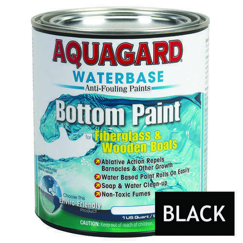 Aquagard Black Waterbased Bottom Paint Quart NonToxic Fumes/U.S. EPA