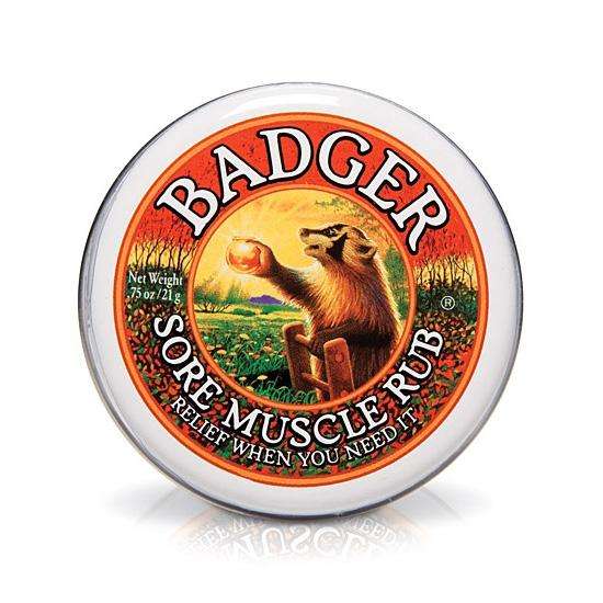Badger Sore Muscle Rub .75 Ounce OZ Tin A PainRelieving Balm, Sore