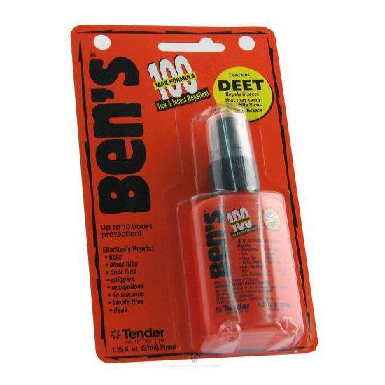 Bens Max Pump 100% Deet Spray - Mosquitoes/Ticks/Fleas Repellent, 1.25 ...