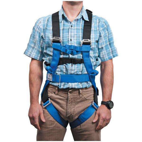 Blue Ropes Course Fullbody Harness MED/LRG USA Made/Rear Belay Connecting Loop