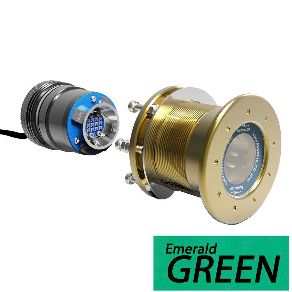 Bluefin Led Mako M12 Green 24V Through Hull Underwater Light at