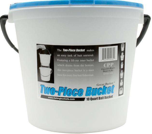 Challenge Plastics Blue/White Bait Bucket 2 Piece 10 Quart EasyDrain