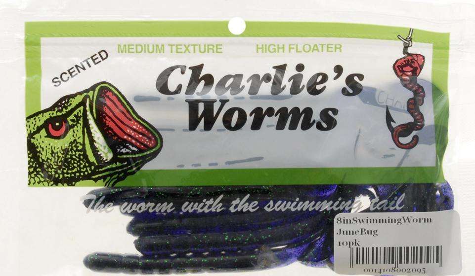 Charlies Worms June Bug Swimming Worm 10 Pack 8 Irresistible Action