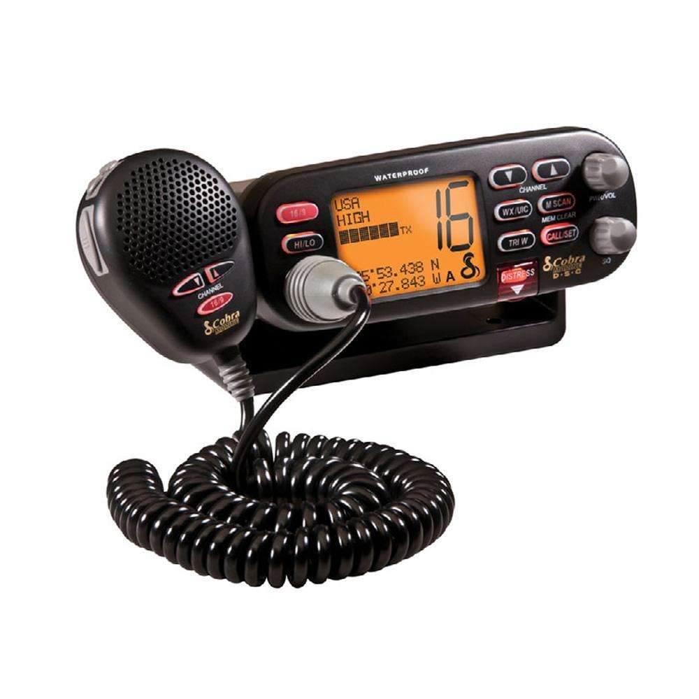 Cobra Black Mr F75bd Fixed Mount Class D Vhf Radio Handheld Speaker
