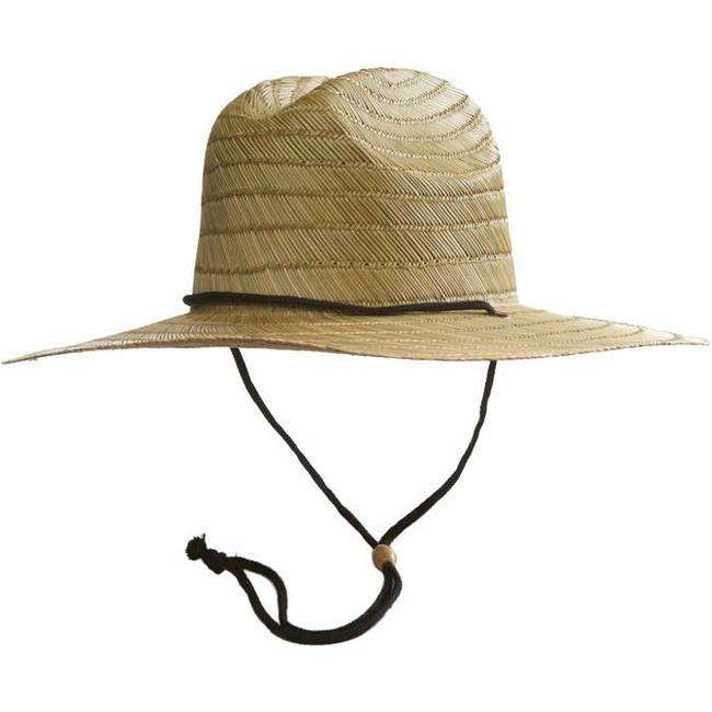 Ctr Lifeguard Straw Natural Straw Hat Adjustable Chin Strap, Comfort Band at