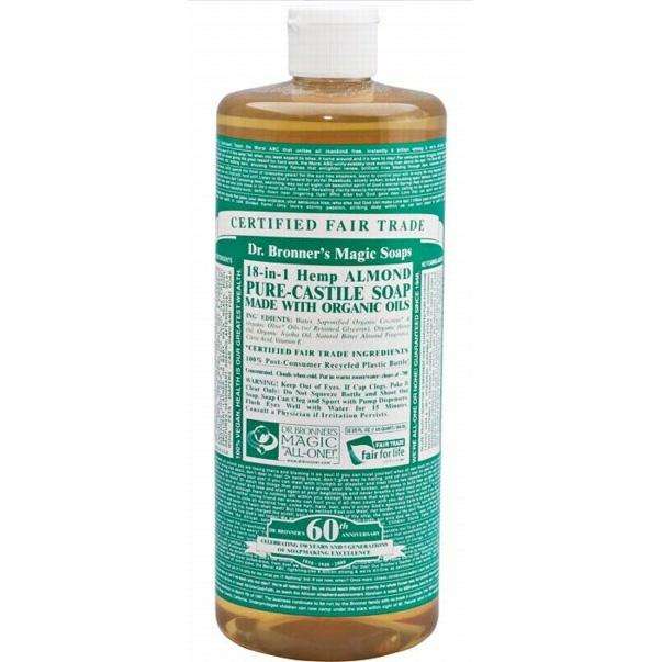 Dr. Bronner's Magic Almond Pure Castile Soap 32 Ounce OZ Made w