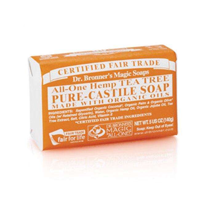 Dr. Bronner's Tea Tree Soap Bar Pure Castile Magic Biodegradable Soap