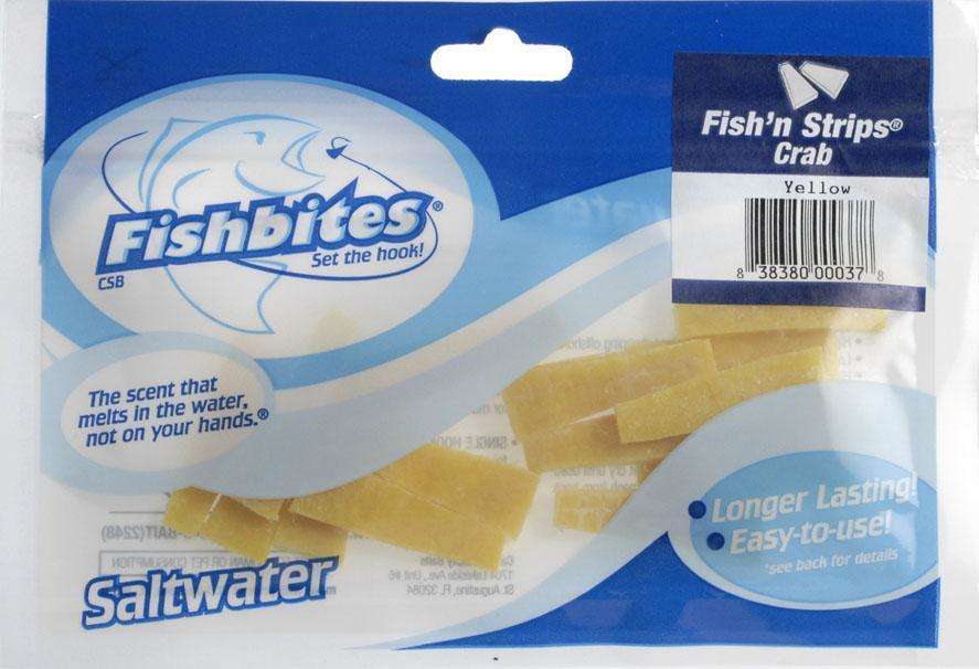 Fishbites Crab Yellow Fish Bites Strips 15 Per Pack Perfect Bait For