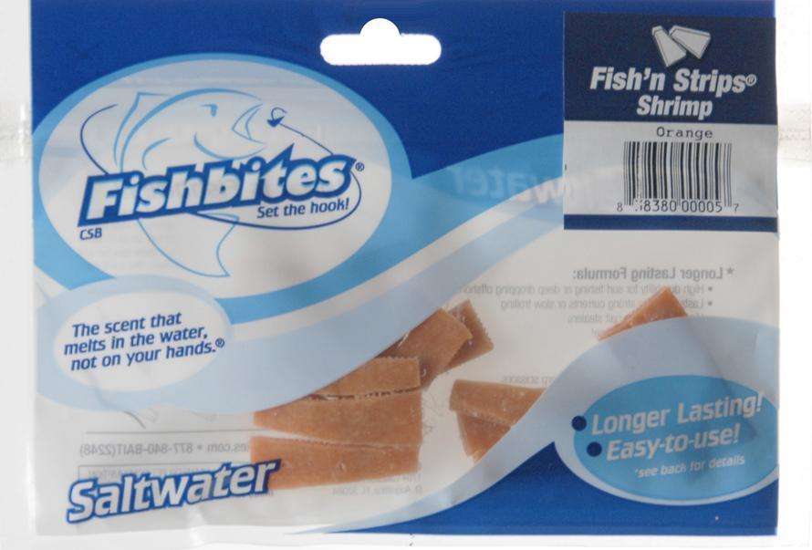 Fishbites Orange Shrimp Strip Bait 15 Pack Perfect Bait For Surf