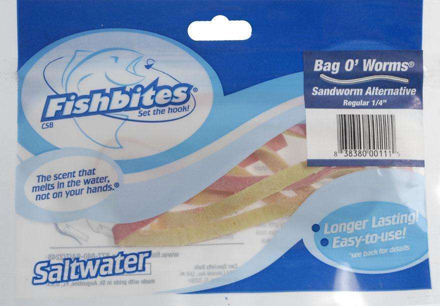 Fishbites Sand Worm Bag O Worms Bait .25'' - Great Alternative To