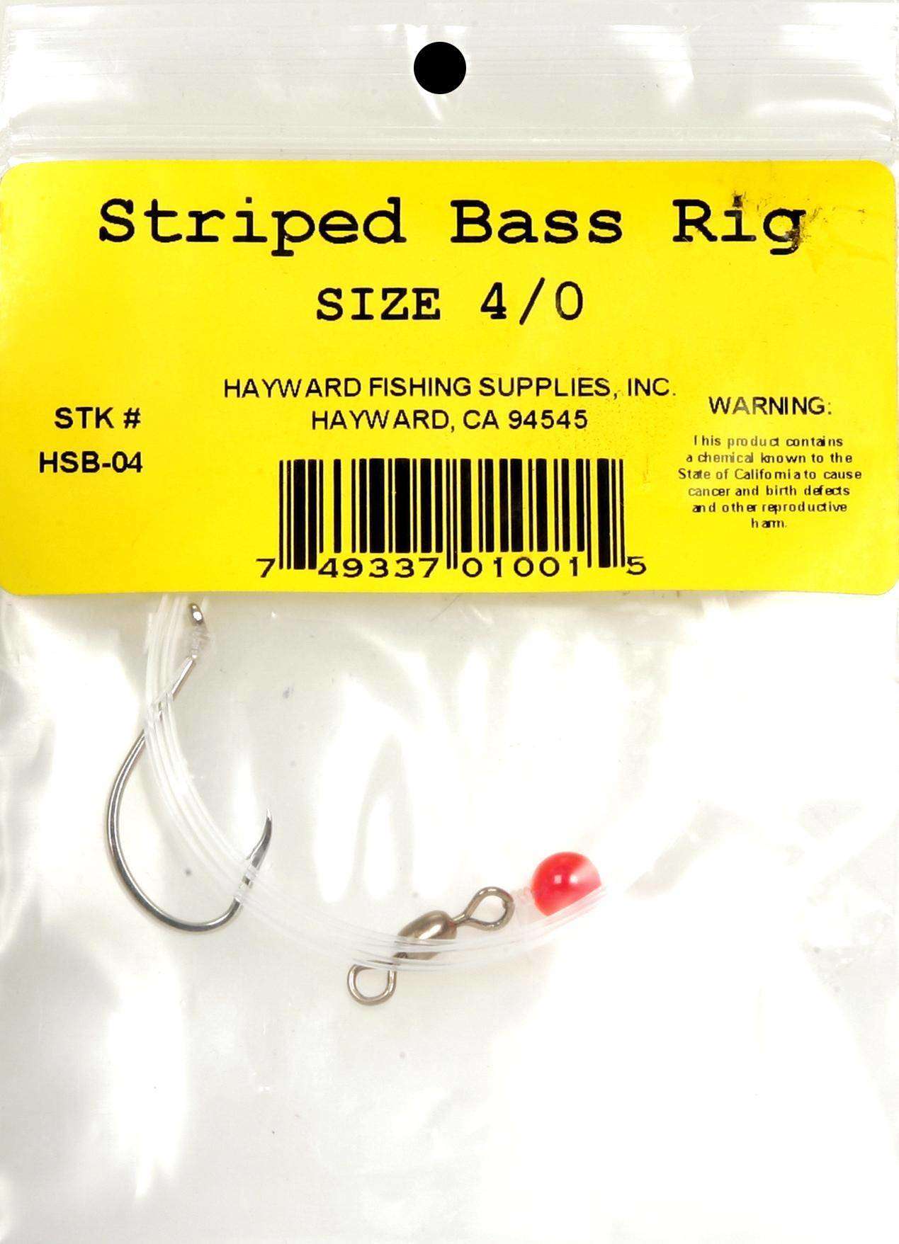 Hayward Fishing Supplies Striped Bass Rig 1 Per Pack Size 5/0 - High  Quality