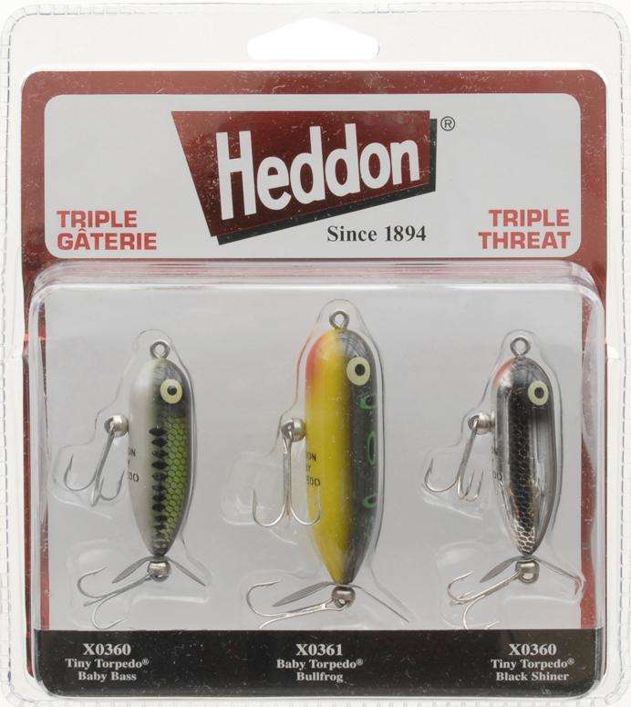 Heddon Triple Threat 3 Pack - Popular Fishing Lures/Hook/Since