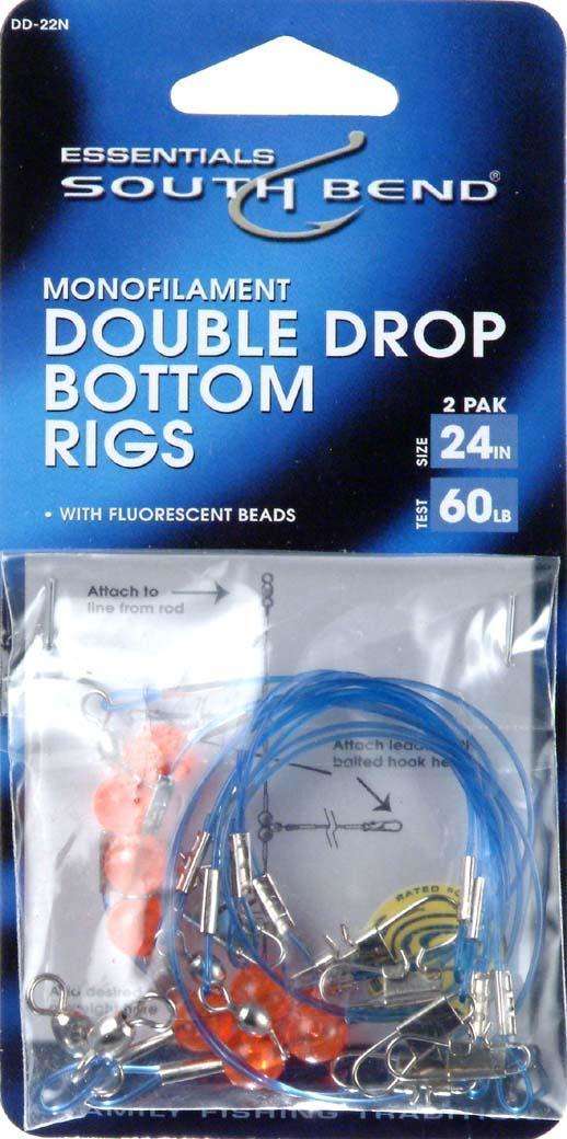 Hurricane Double Drop Bottom Rig 2 Pack 24'' - Monofilament