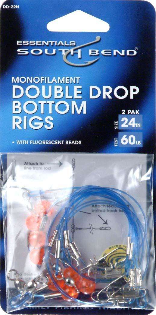 Hurricane Double Drop Bottom Rig 2 Pack 24'' Monofilament