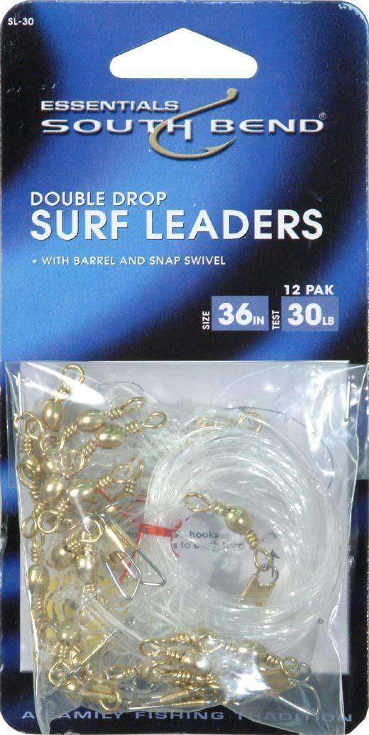 Hurricane Double Drop Surf Leader, 30Pound Test Extra Sharp Hooks at
