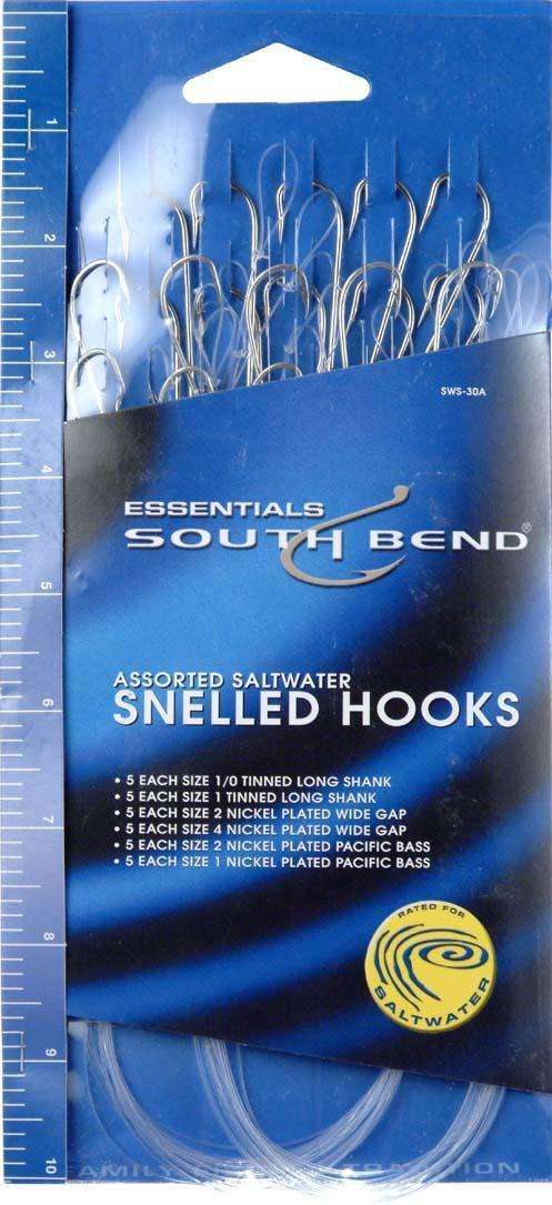 Hurricane Saltwater Snelled Fishing Hooks 30 Pack - High Quality/Assorted  Sizes