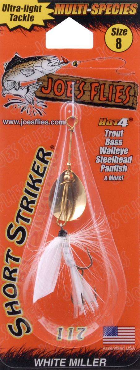 Joe's Flies White Miller Short Striker Hook Size 8 - Ideal For