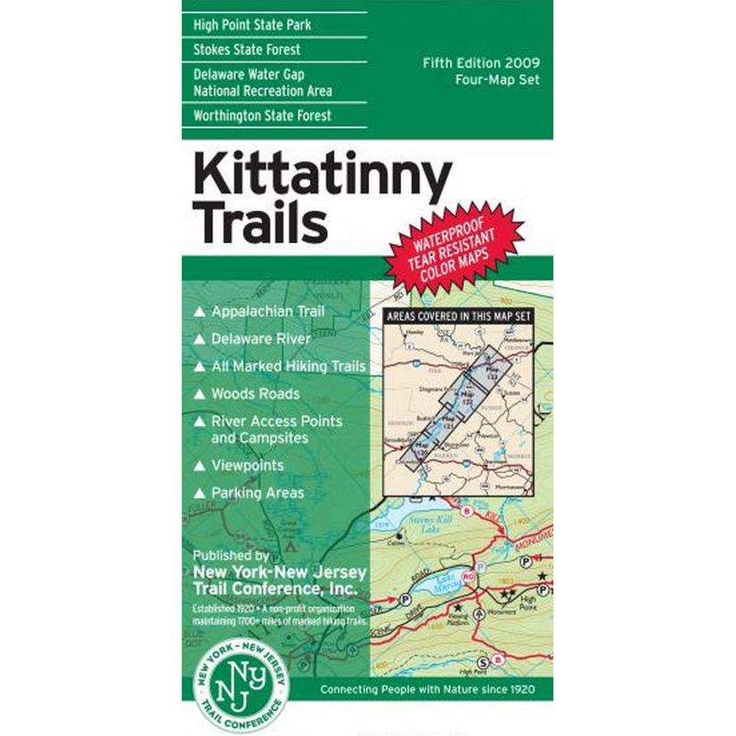 Kittatinny Trails Map Traveling, Waterproof Tear Resistant Color Maps