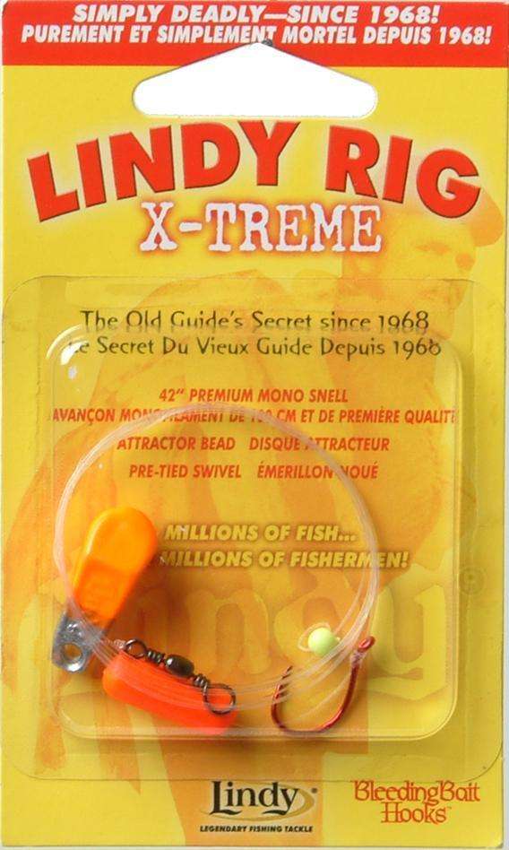 Lindy Crawler/Leech Orange X-Treme Rig - Pre-Tied Onto A No-Snagg Swivel