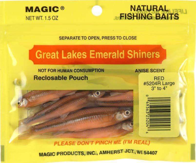 Magic Products Red Great Lakes Emerald Shiners Large - Natural Fishing Baits,  etc