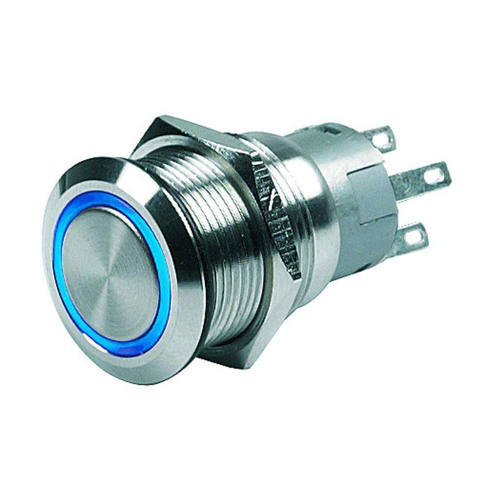 Marinco Push-Button Switch 24V Momentary (On)/Off Blue Led - Ideal For ...