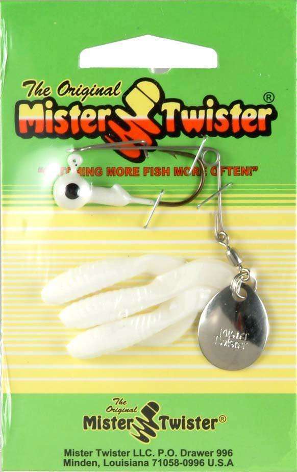 Mister Twister White Teenie 1/8 Spin Combo - Perfect Soft Plastic