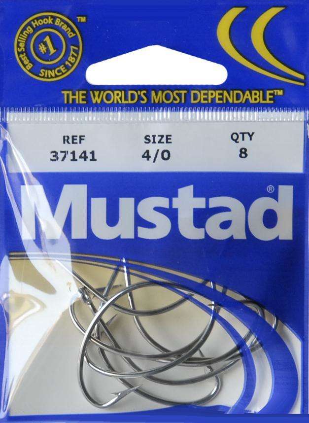 Mustad Gold Wide Gap Kahle Hook 8 Pack Size 4/0 - Hollow Point