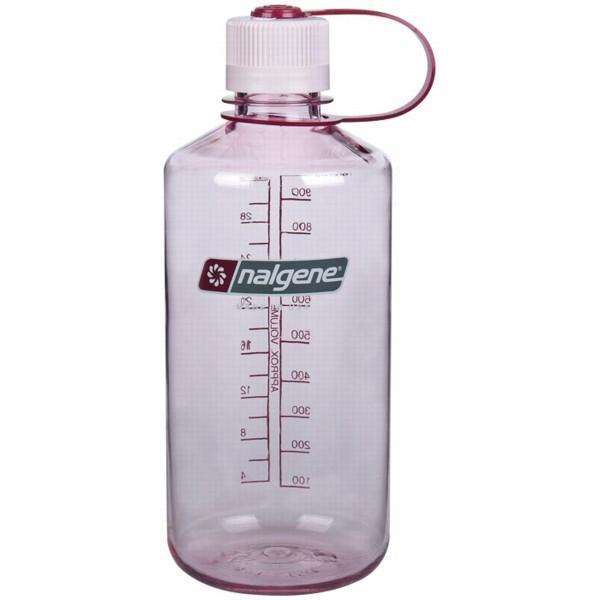 Nalgene Clear Pink w/Pink Narrow Mouth Lid 1 Quart Dishwasher Safe