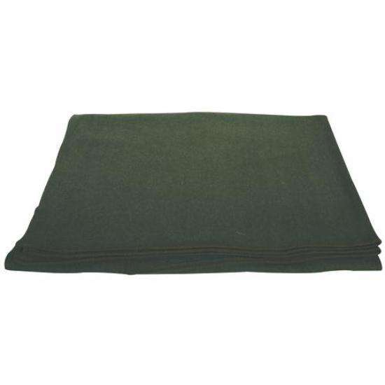 Olive Drab French Army Style Extremely Warm Wool Blanket Cold Weather