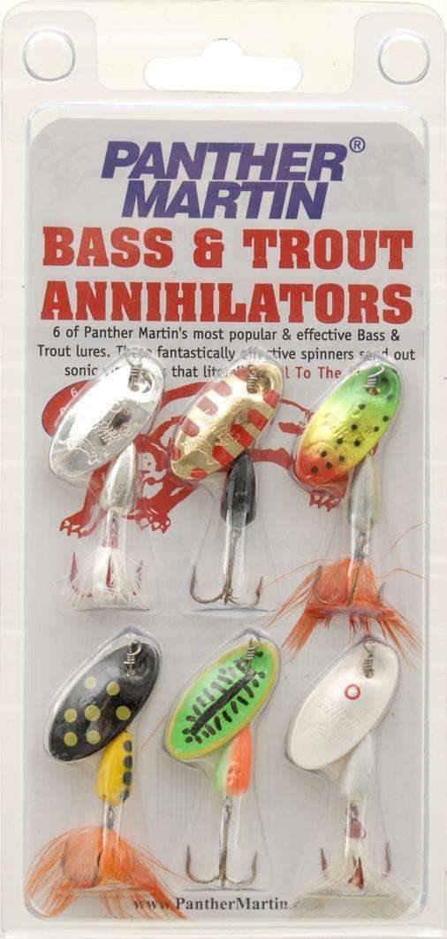 Panther Martin Bass & Trout Annihilators 6 Pack - Great Spinning Lure Kit