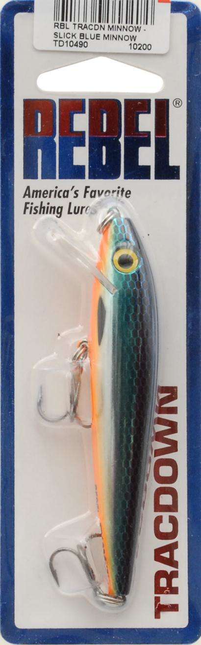 Rebel Slick Blue TD10 Tracdown Minnow Lure 1-5/8 Ounce - Ideal For Trout