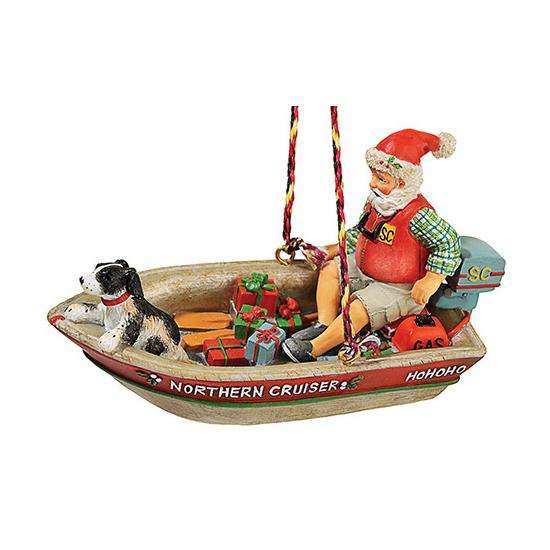 Retro Boating Santa Ornament Decorations, Christmas Tree, Collection