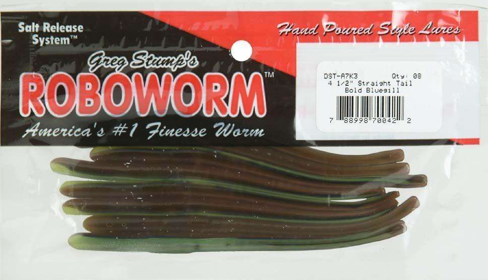 Roboworm Chartreuse Straight Tail Worm 10 Per Pack 4.5'' - #1 Finesse Worm