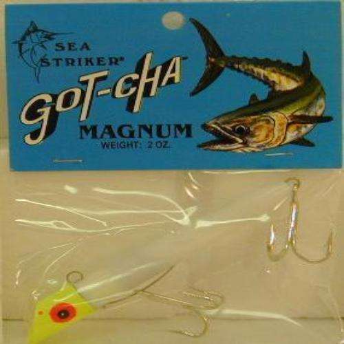 Sea Striker White Got-cha Fishing Hook 2 Ounce - Ideal Lure For