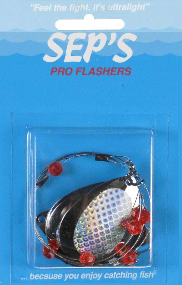 Silver/Green Seps Pro Fishing Flasher