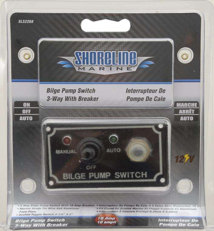 Shoreline Marine Bilge Pump 3 Way Switch Panel - For Use w/DC Bilge