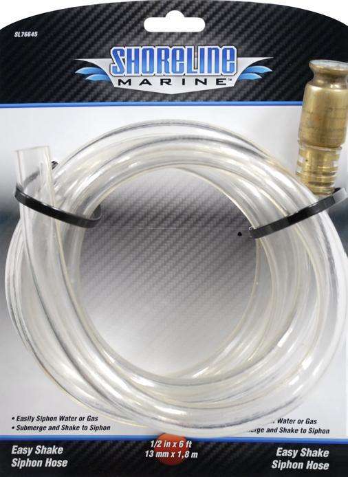 Shoreline Marine EZ Siphon Hose .5'' x 6' Has Brass Shake Fitting