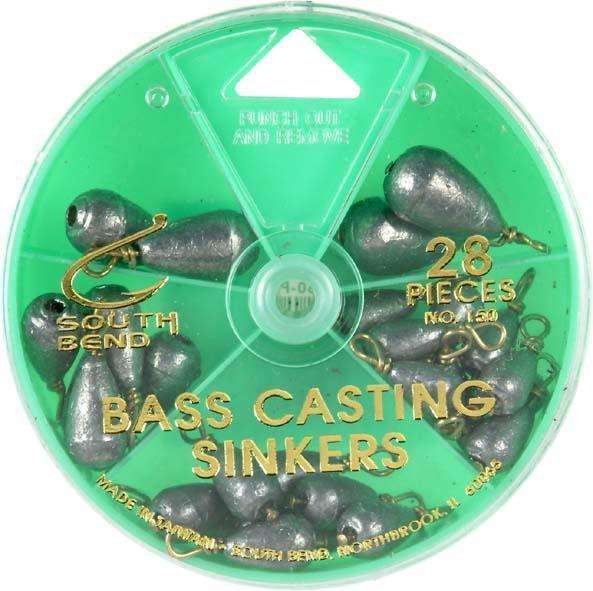 South Bend Bass Casting Sinker Assortment 28 Pack Quality Popular