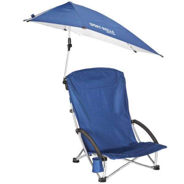 Sport Brella Blue Beach Chair Low Profile, Umbrella Swivels 360