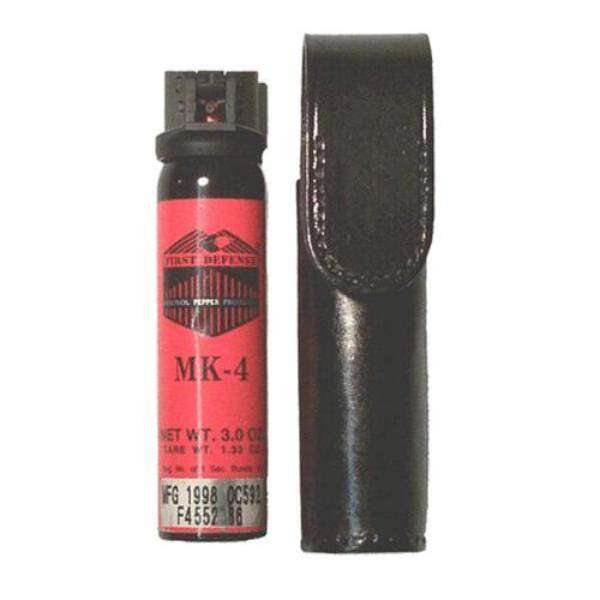 Stallion Leather Black Plain Nickel Mk4 Pepper Spray Holder at